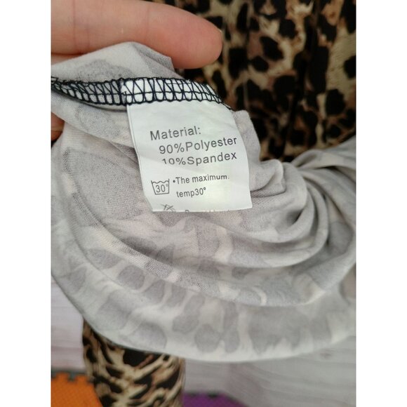 Boutique Plus Size 22W Leopard Print Buttoned Short Sleeve Tunic Top Blouse - Picture 7 of 8